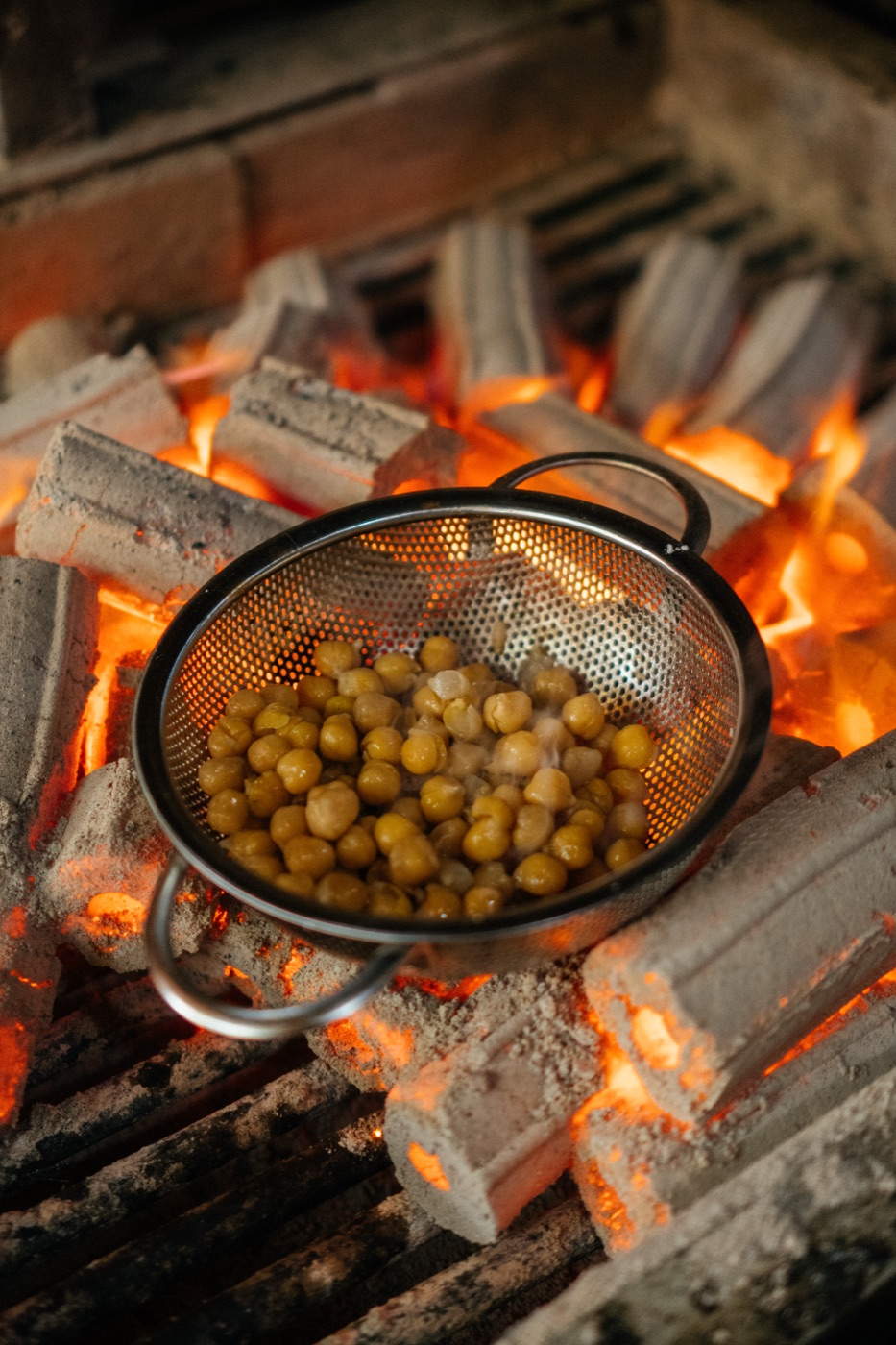 The open fire in Jannah's kitchen